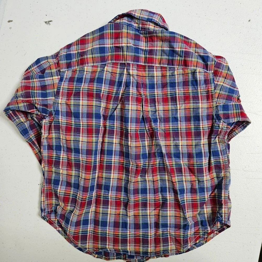 Ralph Lauren Shirt Boys 12M Multi Plaid Button Down Long Sleeve Pony Logo Tab